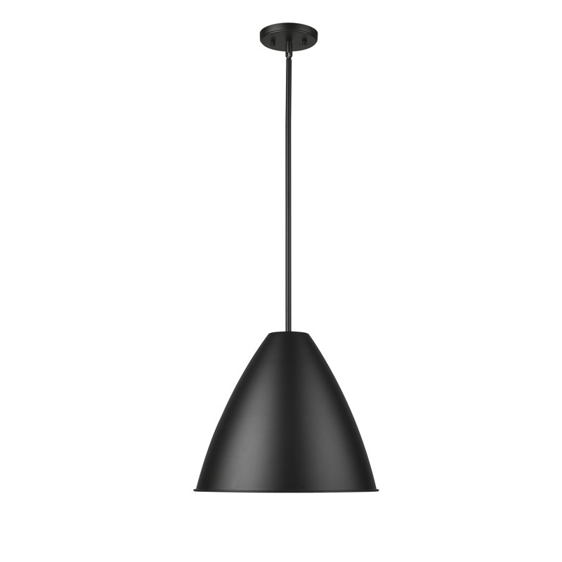 Luminaire suspendu 1 lumière de 15 po Kayman, Noir et or, Noir et or