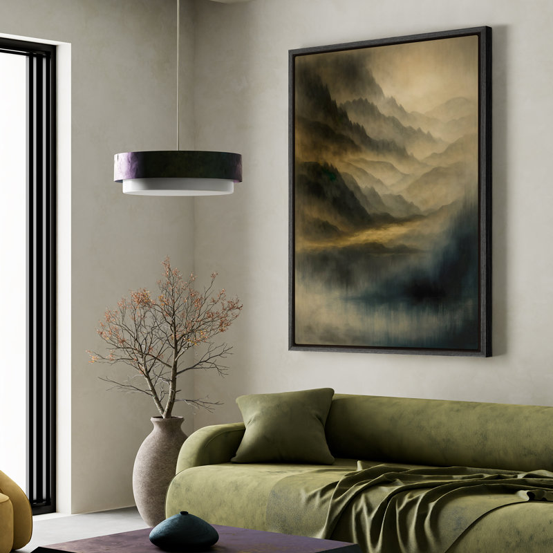Art mural encadré, impressions murales abstraites rétro pour chambre à coucher , H 24 po x l 16 po, Noir