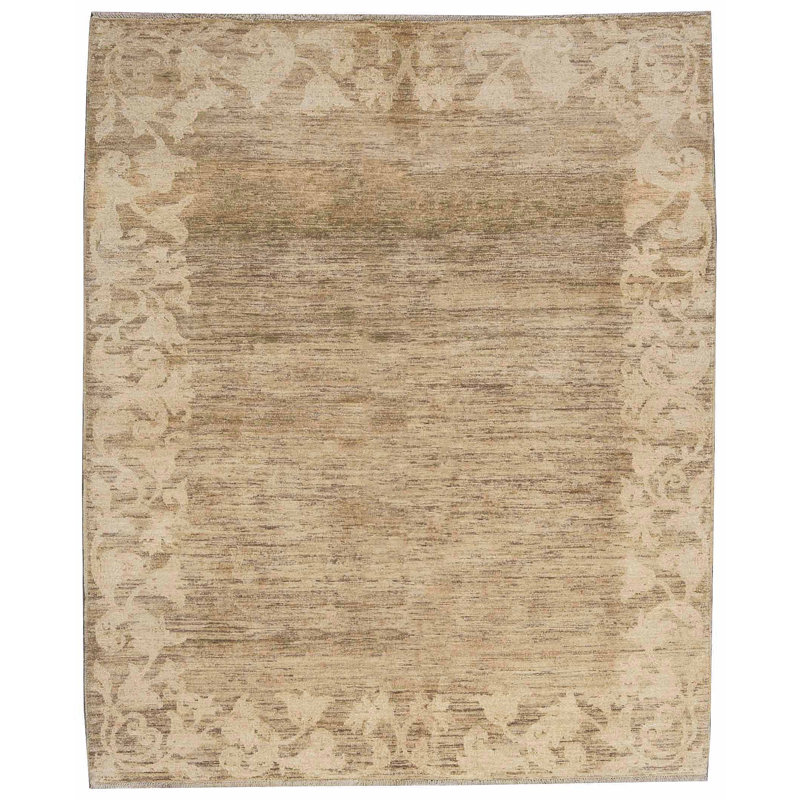 Hand-Knotted High-Quality Beige and Camel Area Rug