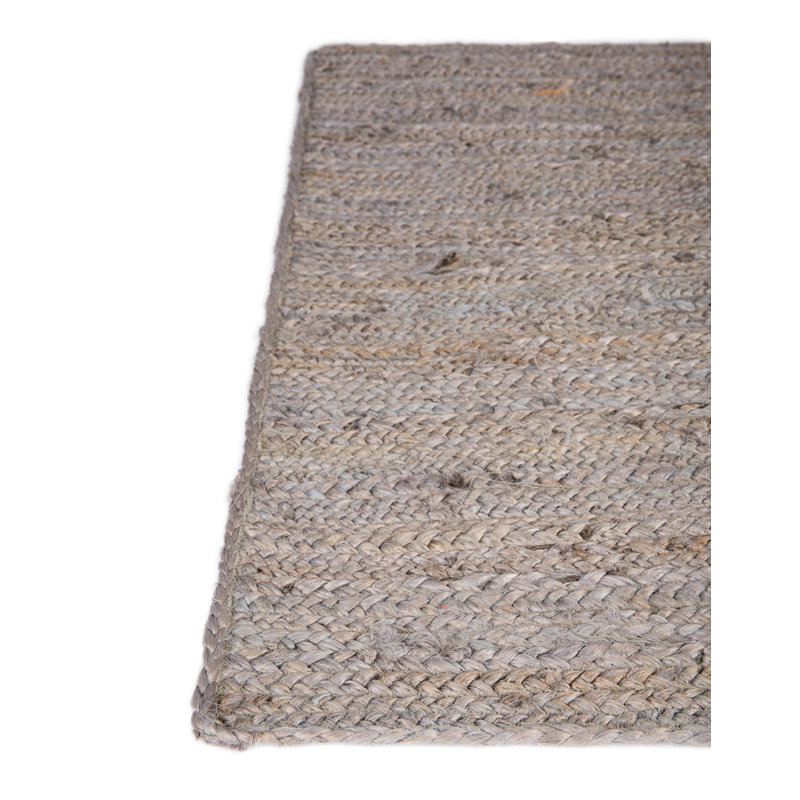 Tapis gris en jute / sisal fabriqué à la main Judlaph, Rectangle 6 pi 1 po x 9 pi