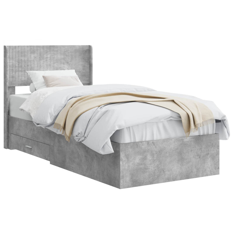 Bed, Single (3'), Concrete Grey