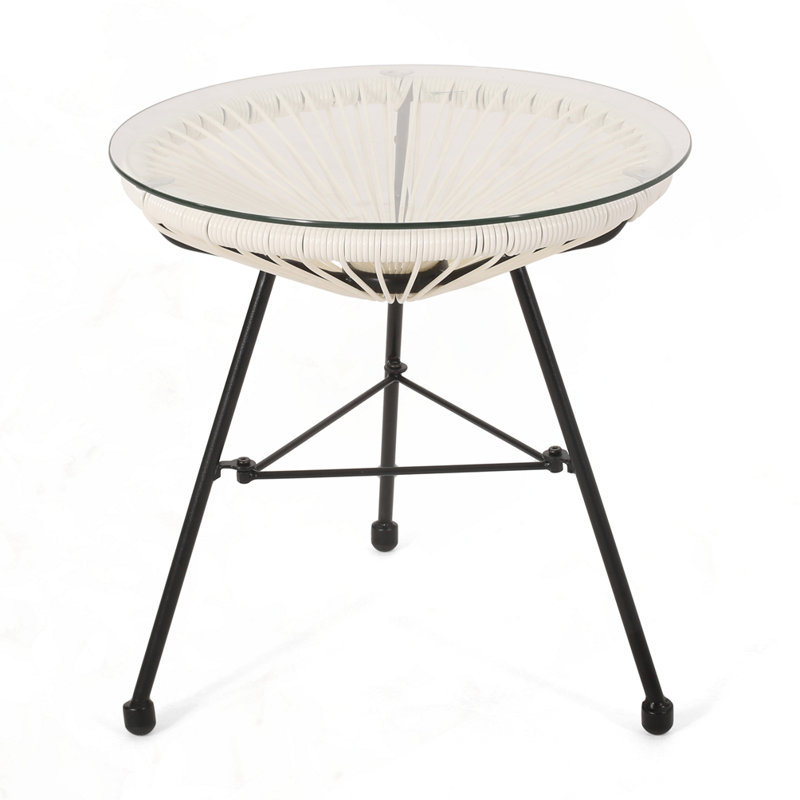 Outdoor Patio Side Table, Black