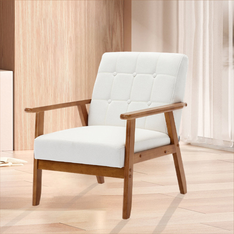 Fauteuil Dilnoza de 25,39 po de largeur, Lin beige