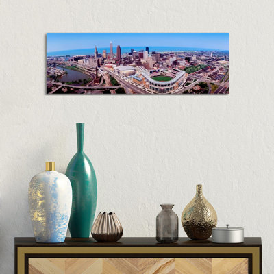 Aerial View Of Jacobs Field, Cleveland, Ohio, USA by Panoramic Images - Wrapped Canvas Panoramic Gallery-Wrapped Canvas Giclée