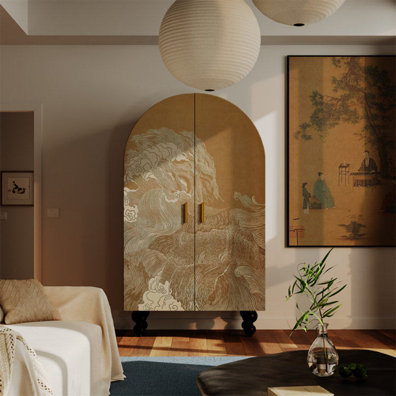 Arched Wardrobe Storage Cabinet for Bedroom