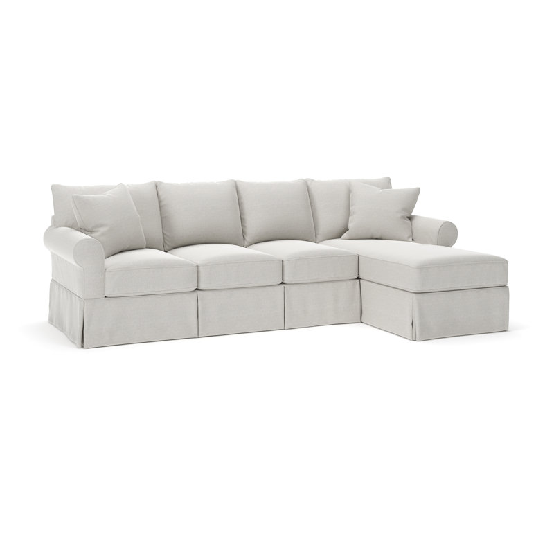 Amari Chaise Sectional, Right Hand Facing, Drusky Ivory Sustain® Basketweave
