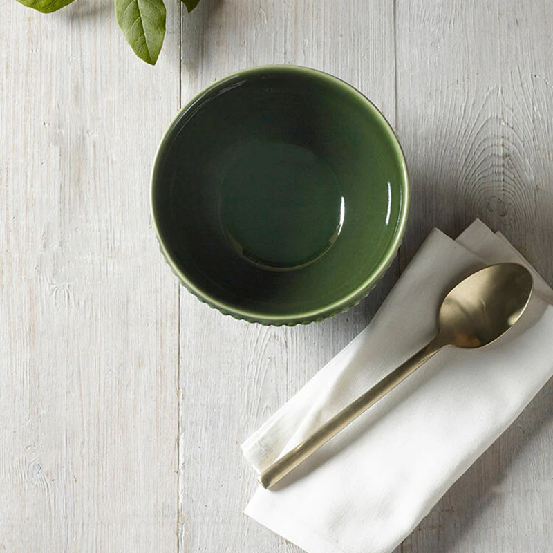 400ml Stoneware Cereal Bowl, Green