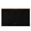 Table de salle à manger extensible et buffet de rangement multifonctionnel pour les espaces de cuisine, noir, flexible dans l'armoire de gauche, base Kickboard avec plateau noir à 3 niveaux, tablettes réglables