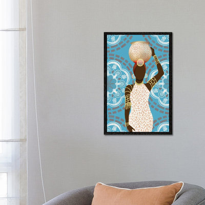 Woman Mandala Leopard Print Teal 1 Piece Wall Art on Canvas