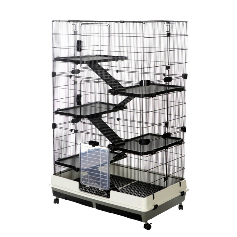 Rat, Chinchilla & Ferret Cage 100cm – Windsor 1-Level Grey/White | Little Friends, 152cm H x 100cm W x 65cm D