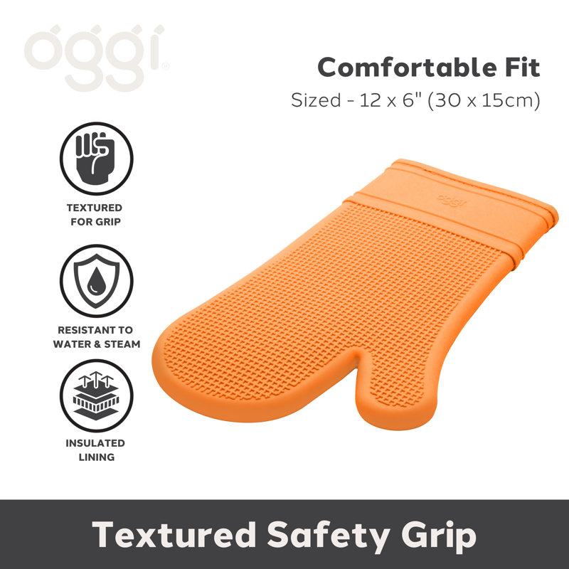 Silicone Oven Mitt - Crème, Orange