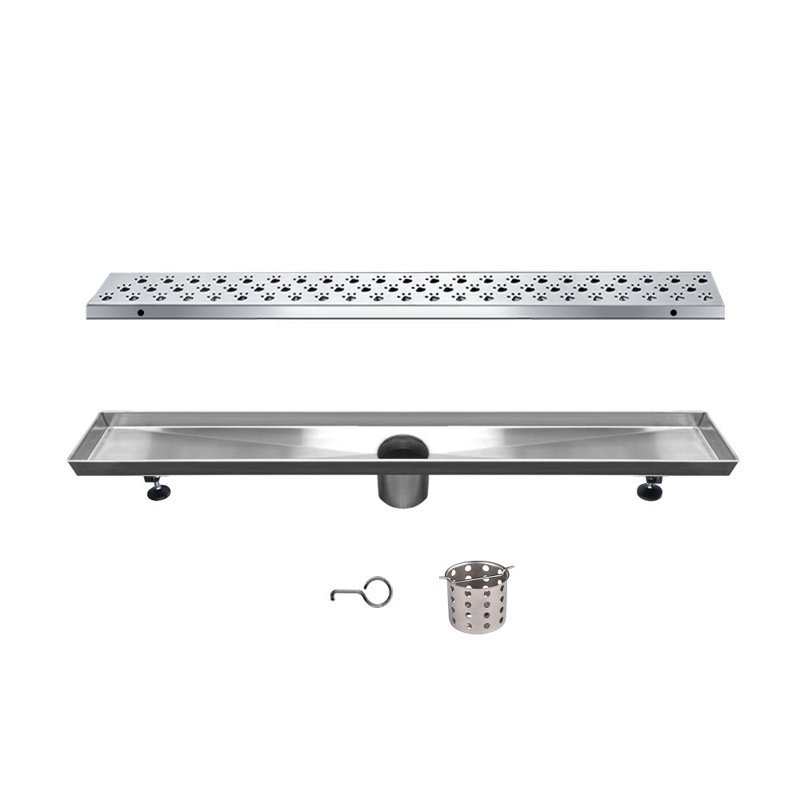 Memuru River Series 32 Inch Long Stainless Steel Linear Floor Shower Drain
