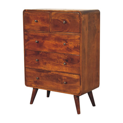 Dolmen Solid Wood 5 - Drawer Standard Accent Chest