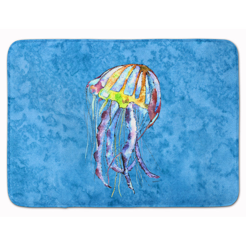 Tapis pour salle de bain en mousse à mémoire de forme jellyfish Ansonville