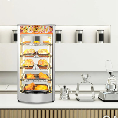 5-Tier 800W 110V Hot Food Warmer Display Case Countertop