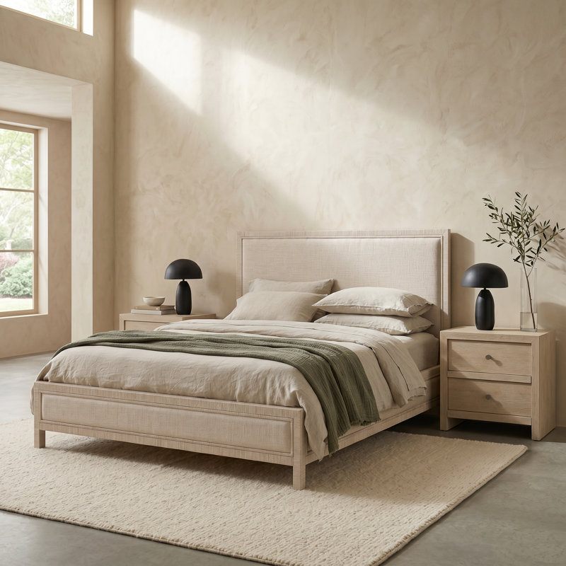 Oasis 5 Piece Queen Bedroom Set, 3 Pcs: Bed, 2 Nightstands, King