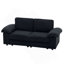 78,74 Canapé compact en velours noir avec rangement caché, causeuse 2 places pour petit appartement et studio