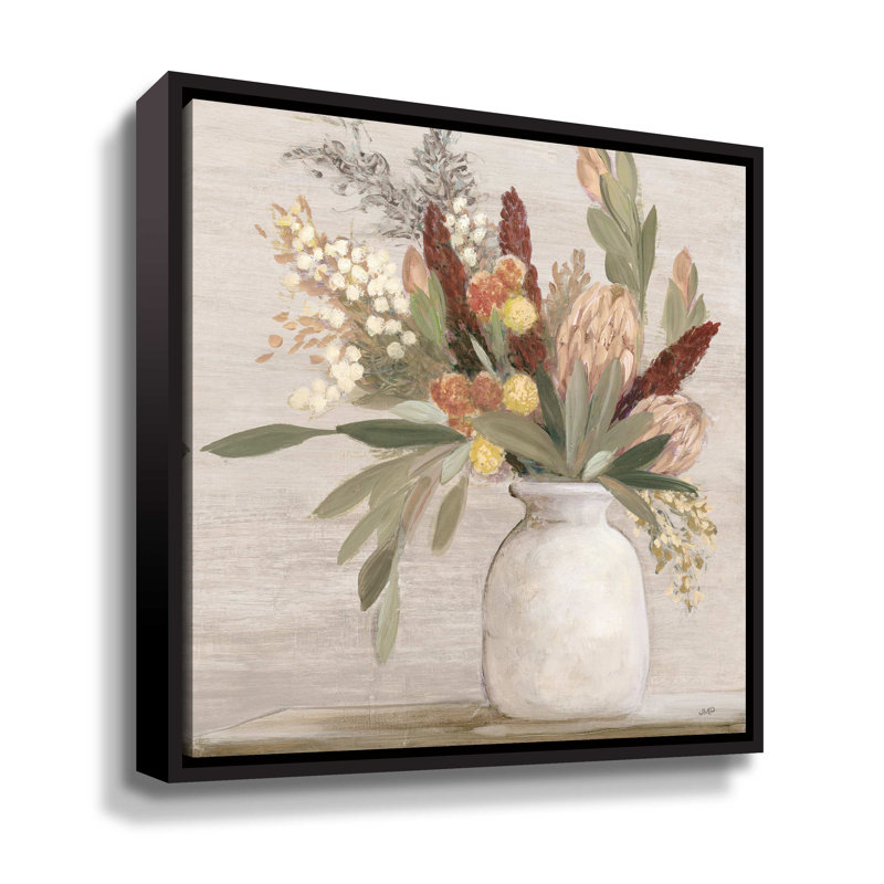 «Boho Garden V», reproduction sur toile, H 18 po x l 18 po x P 2 po, Cadre noir