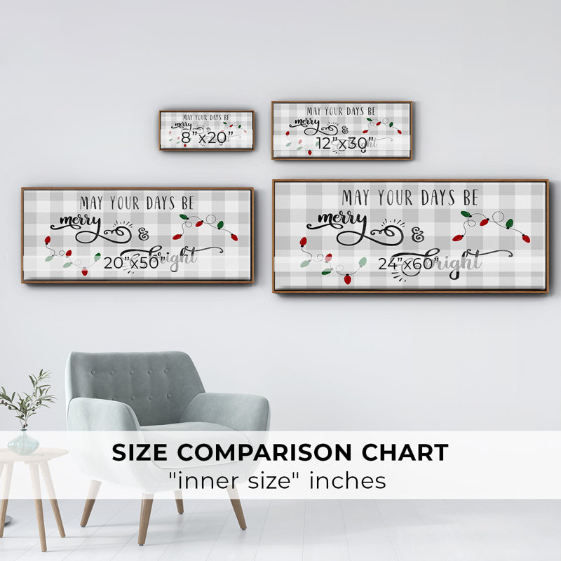 Buffalo Check Merry- Framed Canvas, 24" H x 60" W