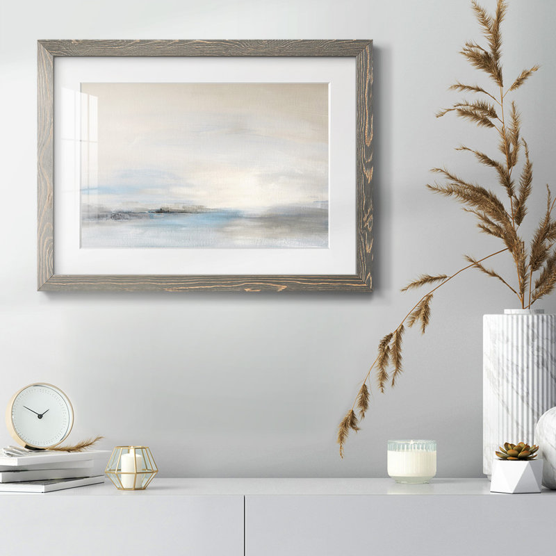 Soft Distance - Single Picture Frame Print, 14" H x 20" W x 1.5" D, Grey