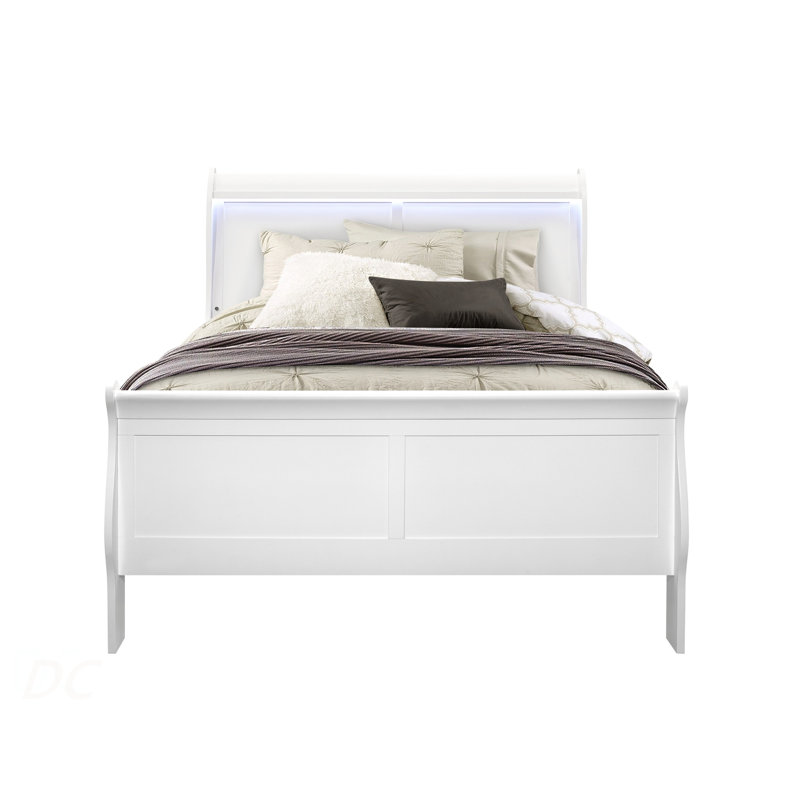 CHARLSTON BLANC, LIT PLEIN AVEC DEL, Lit double, Blanc