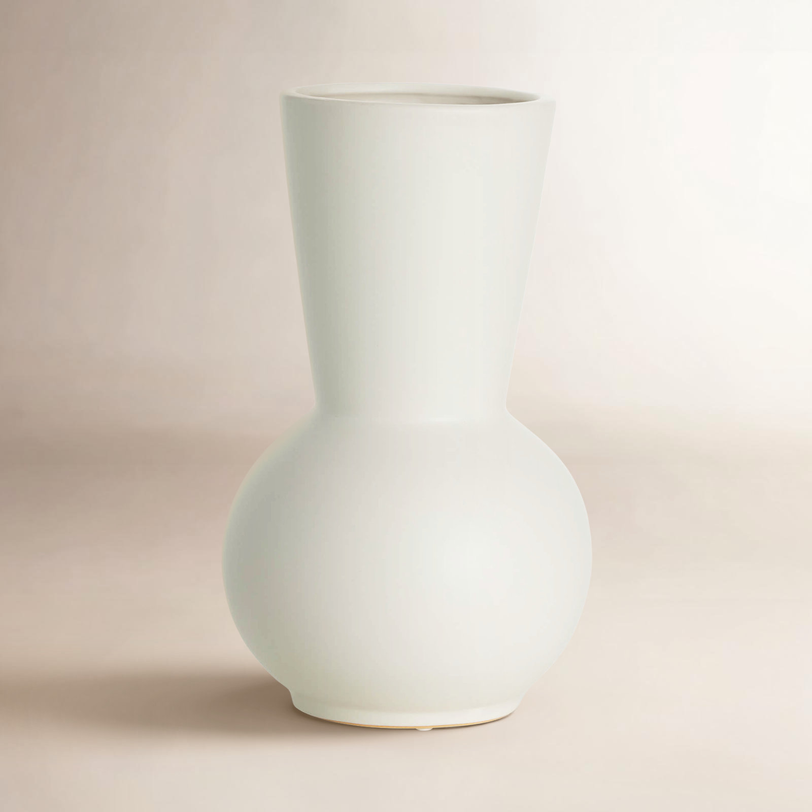 Dariana 12" Modern Matte Gourd Vase, Ceramic, Matte White