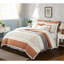 Literie 9 pièces pour chambre à coucher (taille King) - Couette corail style shabby chic