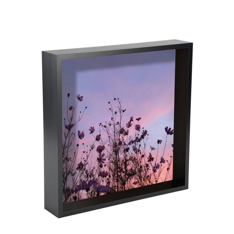Nicola Spring - 3D Deep Box Photo Frame, 31.5cm H x 31.5cm W x 6cm D, Black