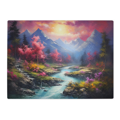 River Photograph 8K  Glass Chopping Board