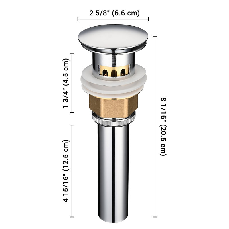 2.6'' W Pop-Up, Chrome