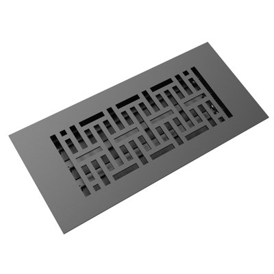 Reggio Register 4x10 Low-Profile Steel Floor Vent Cover - Woven Pattern - w/ Rust-Proof Louvre