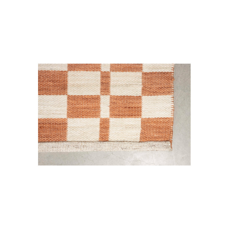 Rug Checkered Area Rug in Beige