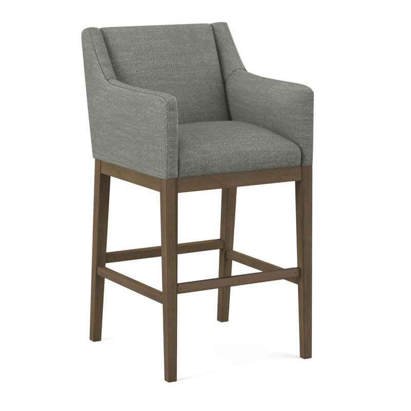 Upholstered Stool, Applause Ashton, Weathered Gray