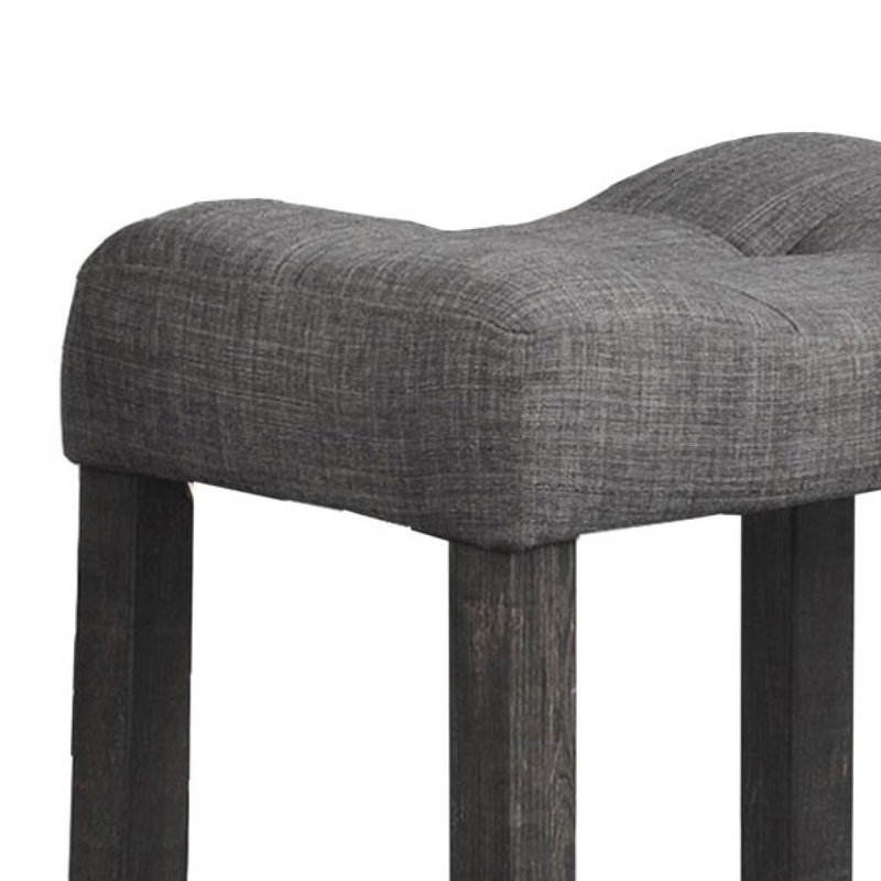 Ensemble de 2 tabourets de comptoir à hauteur de comptoir, tabouret de style transitionnel avec repose-pieds, tabouret de bar gris anthracite