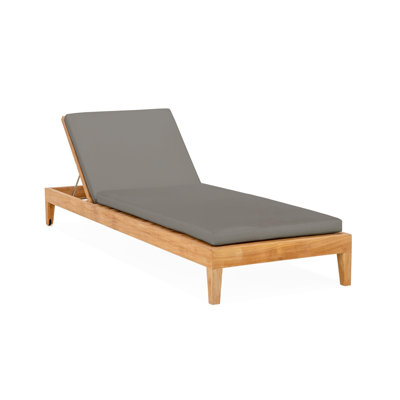 Classic Teak Chaise Lounge - Charcoal