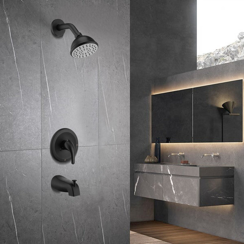 Robinet de baignoire et de douche à poignée simple avec valve brute