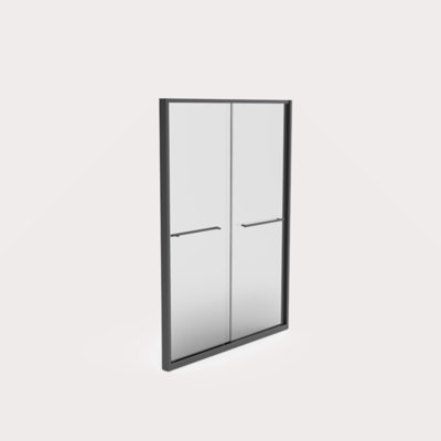 Porte de douche coulissante double en aluminium de 56 à 60 po x 70 po, porte de salle de bain coulissante de contournement avec verre trempé transparent de qualité supérieure 5/16 po (8 mm), cabine de douche coulissante en verre noir, finition noir ma