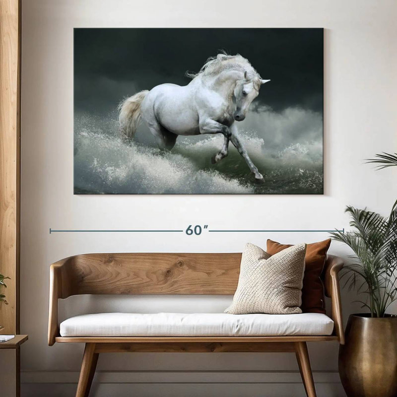 Cheval blanc Brampt, H 34 po x l 51 po