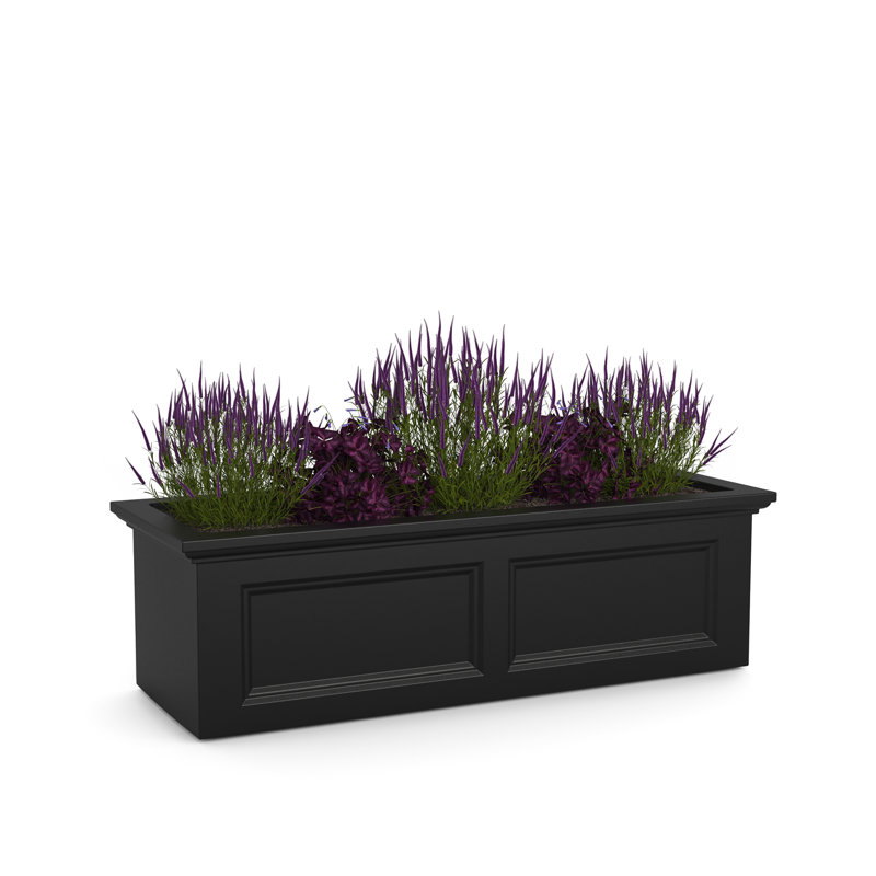 Tolmino 48" W Self-Watering Outdoor Planter Box , Black