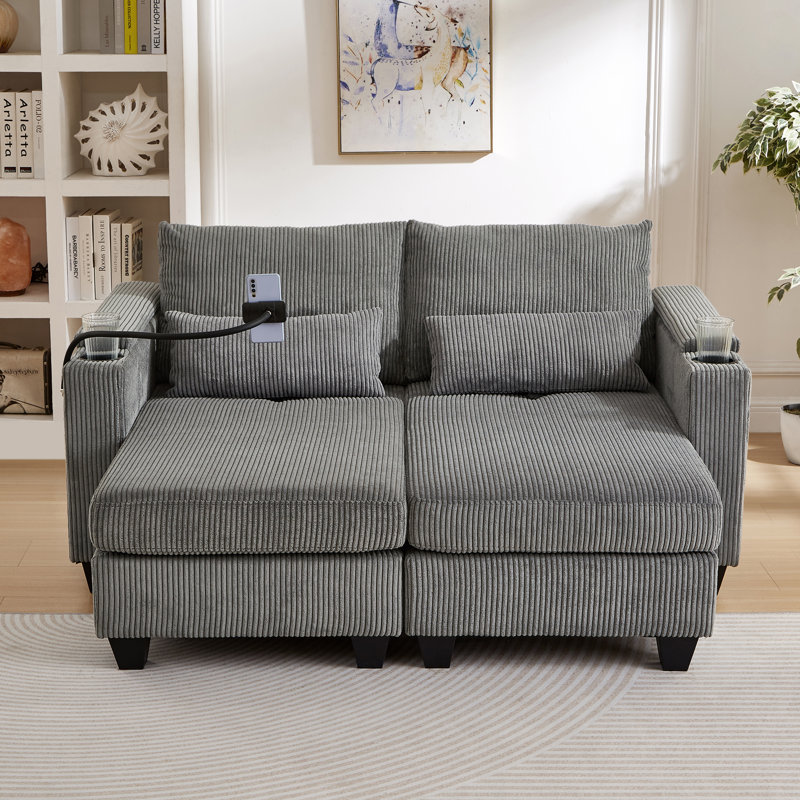 Canapé-lit multifonctionnel en velours côtelé | Chaise longue convertible moderne pour le salon ou la chambre à coucher | Élégant et pratique