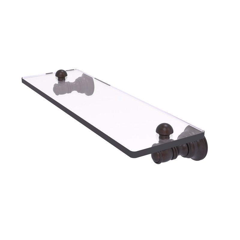 Freyja Glass Accent Shelf with Towel Bar, 2.4" H x 16" W x 5.54" D, Venetian Bronze