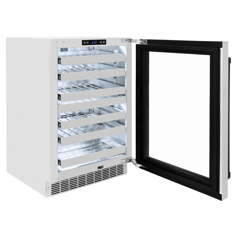 23.88 44 Bottle Wine Refrigerator, White/Gold