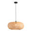 Bamboo Pendant Light, Natural Bamboo Shade, Iron Frame, Adjustable Height, E27 Socket, 55 Cm Diameter, For Living Room Dining Area (Bulb Not Included)
