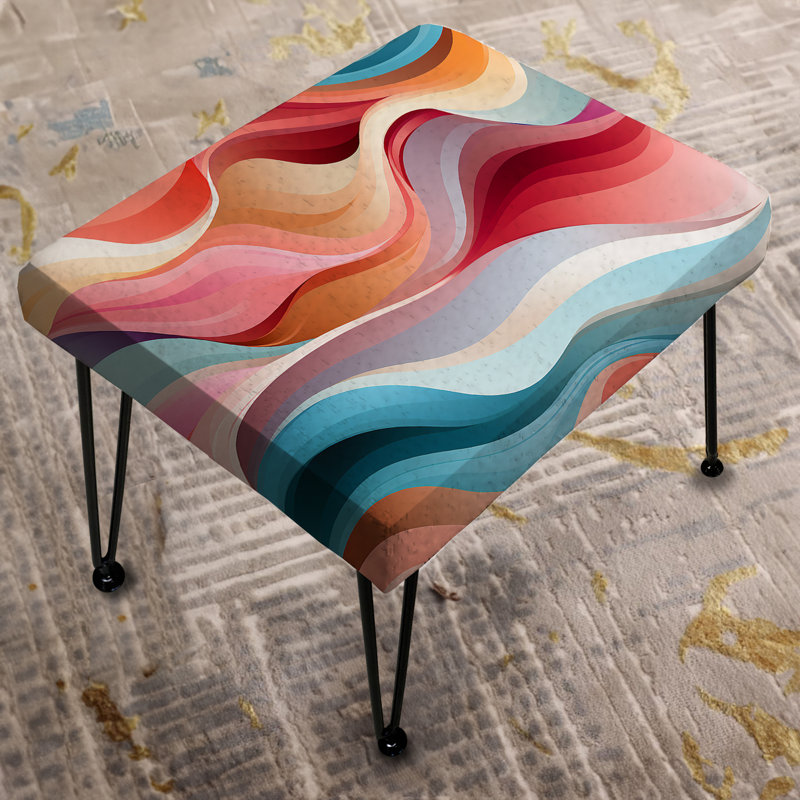 Modern Whispers - Striped Rectangle Ottoman