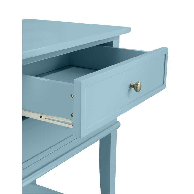 Arkeisha Floor Shelf End Table, Blue