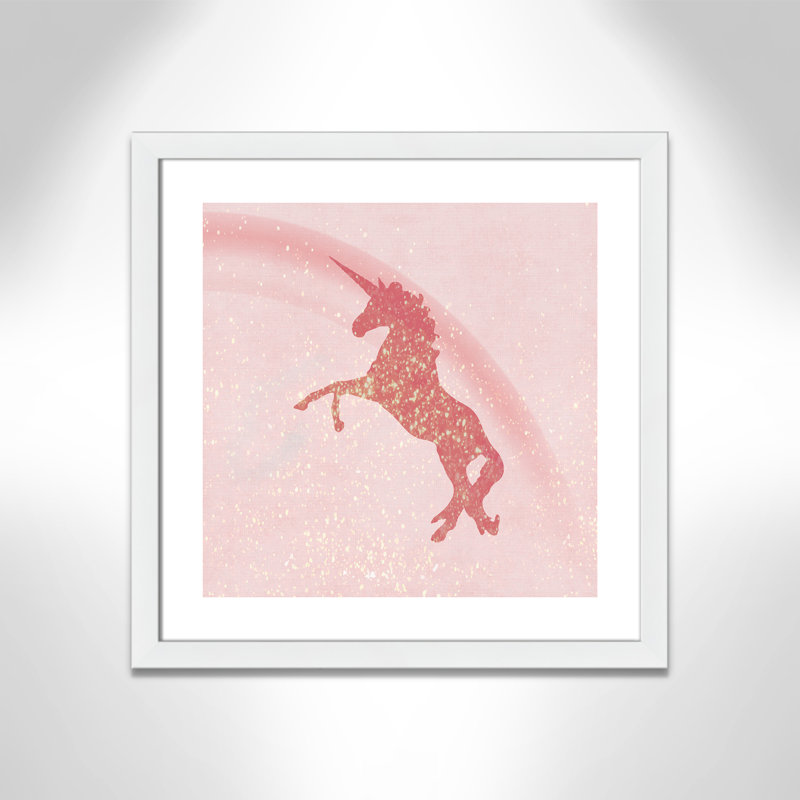 Paillettes licorne 2, H 22,5 po x l 22,5 po x P 0,63 po, Cadre blanc