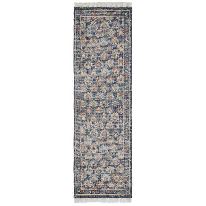 Tapis floral en laine noué à la main Maeve, Tapis de couloir 2 pi 6 po x 8 pi