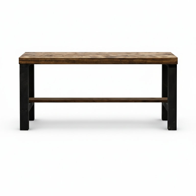 Banc d'entrée de style rustique, Brun foncé / noir