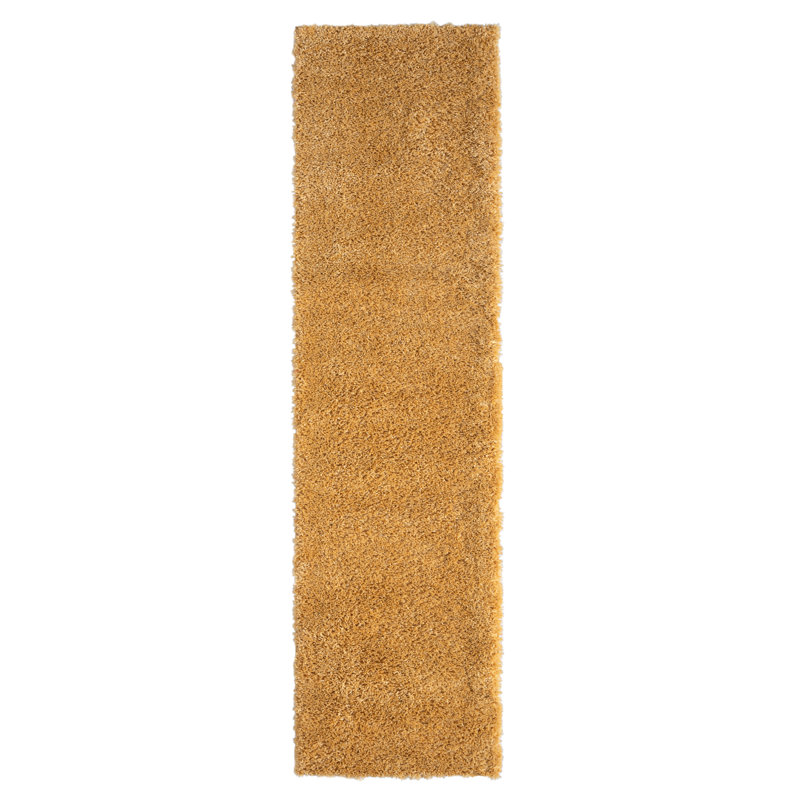 Shaggy Lush Golden Yellow Rug, Runner 80 x 300cm