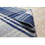 Tapis contemporain bleu à motif géométrique tissé à la main-124205642